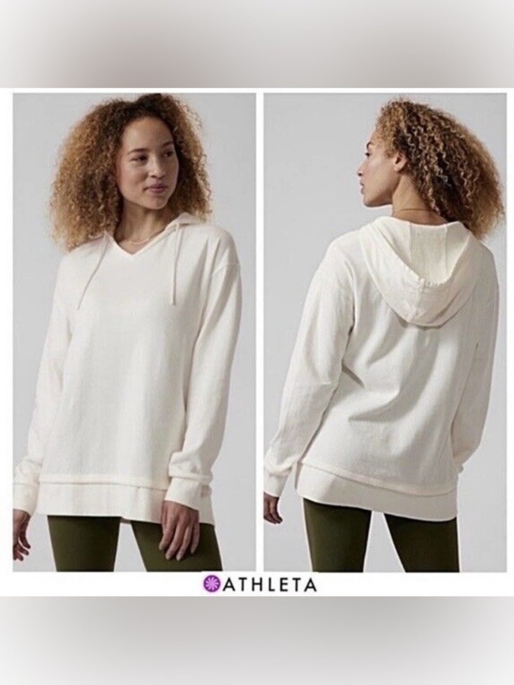NWT Athleta Sundown Alliance Hoodie Organic Cotton Cream Small